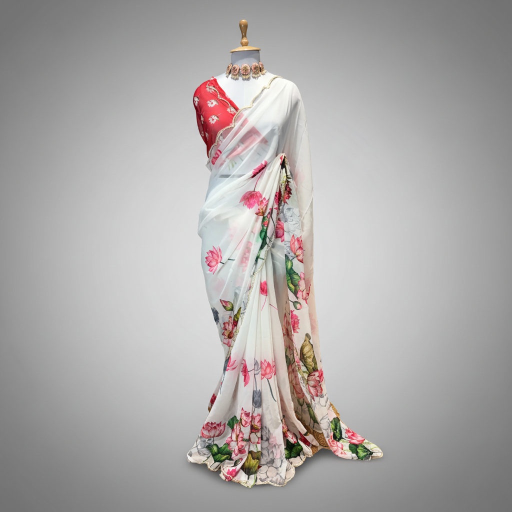 Lotus Whisper Saree