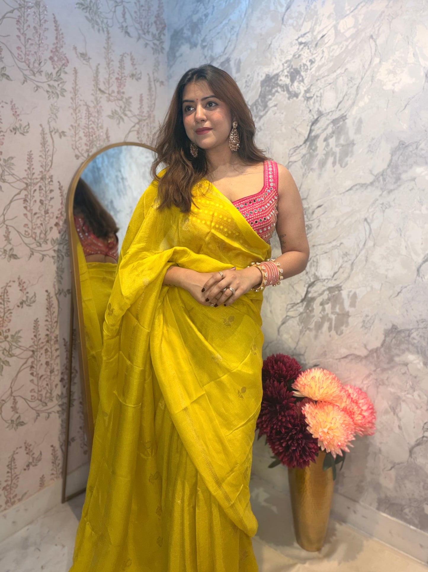 Sunehri Mulberry Silk Saree