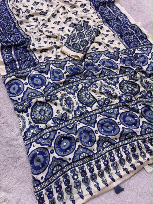 Nilaya Ajrakh Saree
