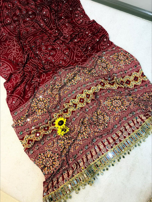 Manyavar Ajrakh Saree