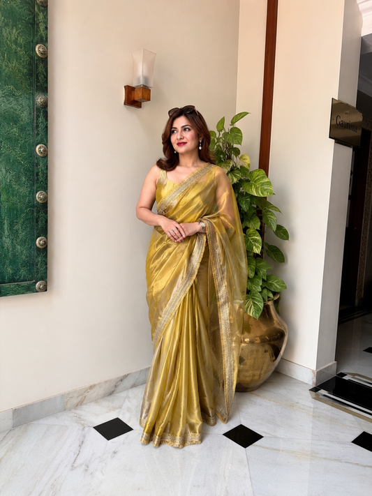 Zivah Tissue Saree (Gold)