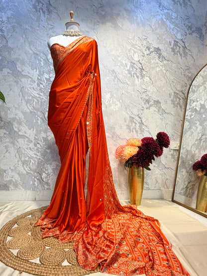 RangrezAjrakh Silk Saree