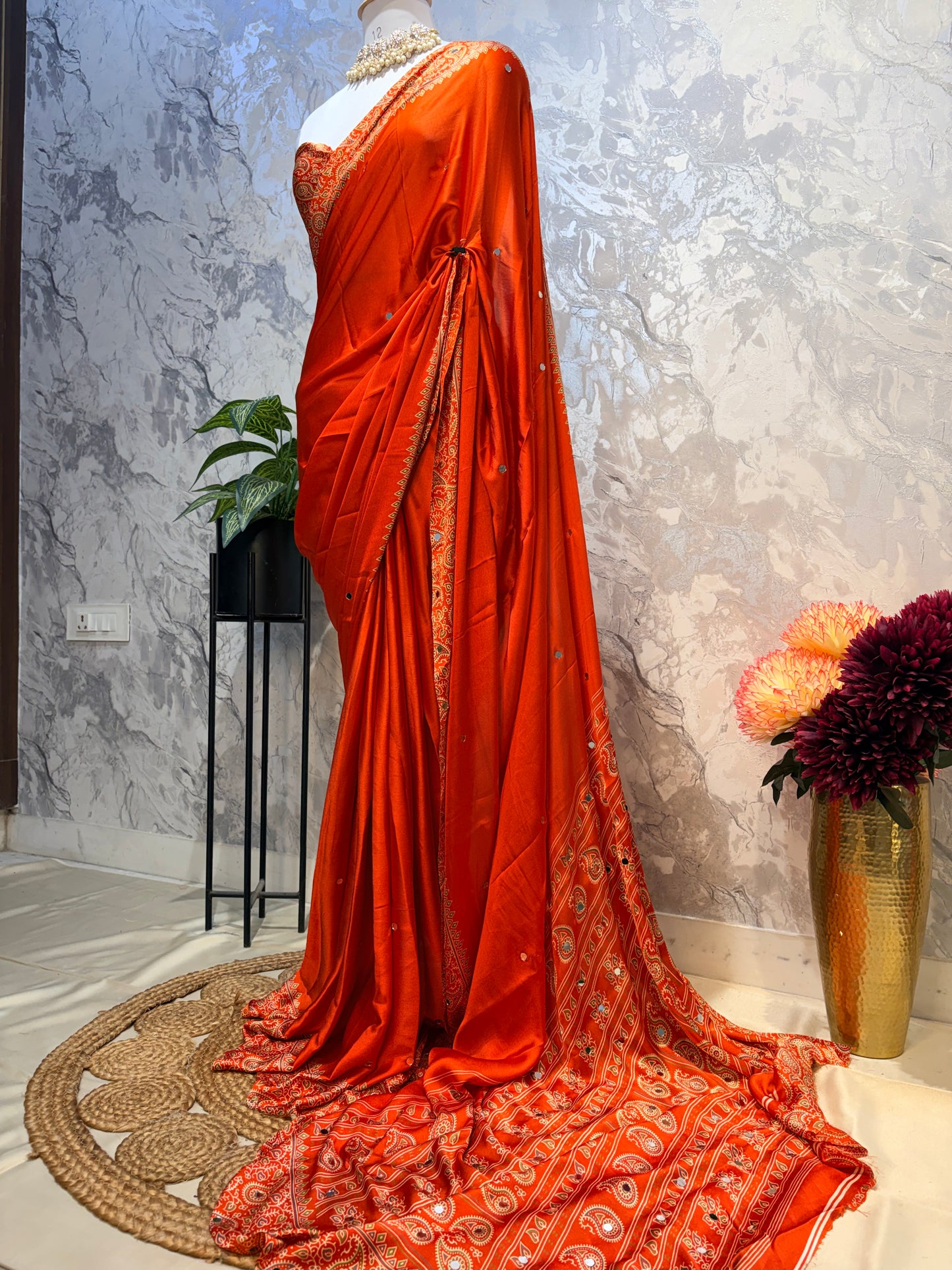 RangrezAjrakh Silk Saree