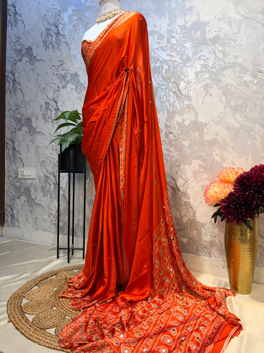 RangrezAjrakh Silk Saree