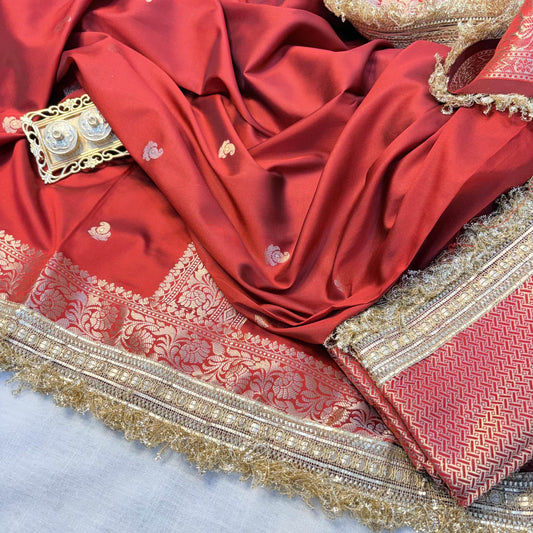 Aafreen Banarasi Silk Saree (Red)