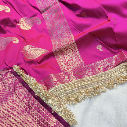 Aafreen Banarasi Silk Saree (Pink)