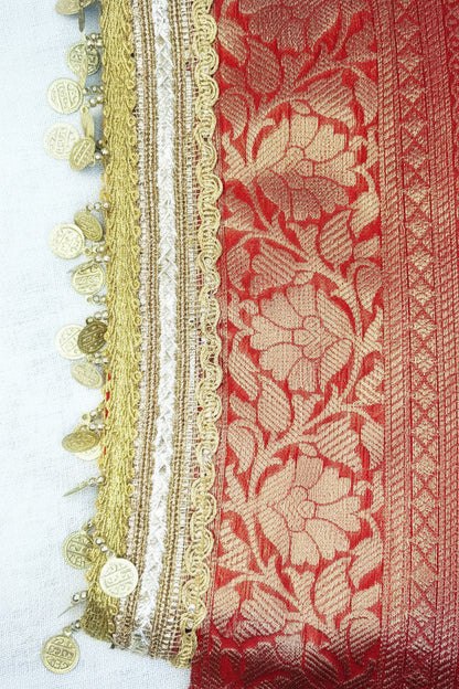 Noorani Tissue Saree (Red)