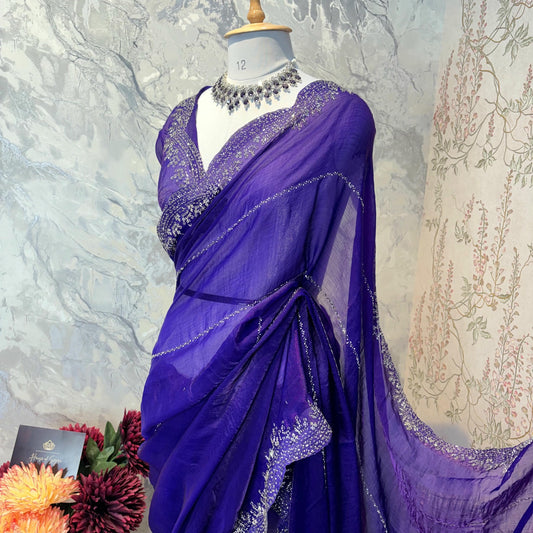 Amethyst Bloom Saree