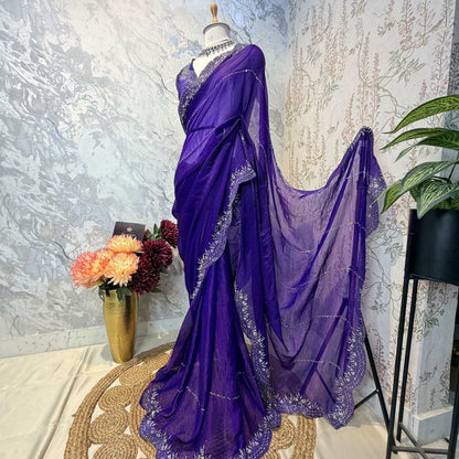 Amethyst Bloom Saree