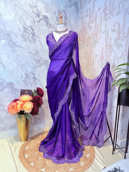 Amethyst Bloom Saree