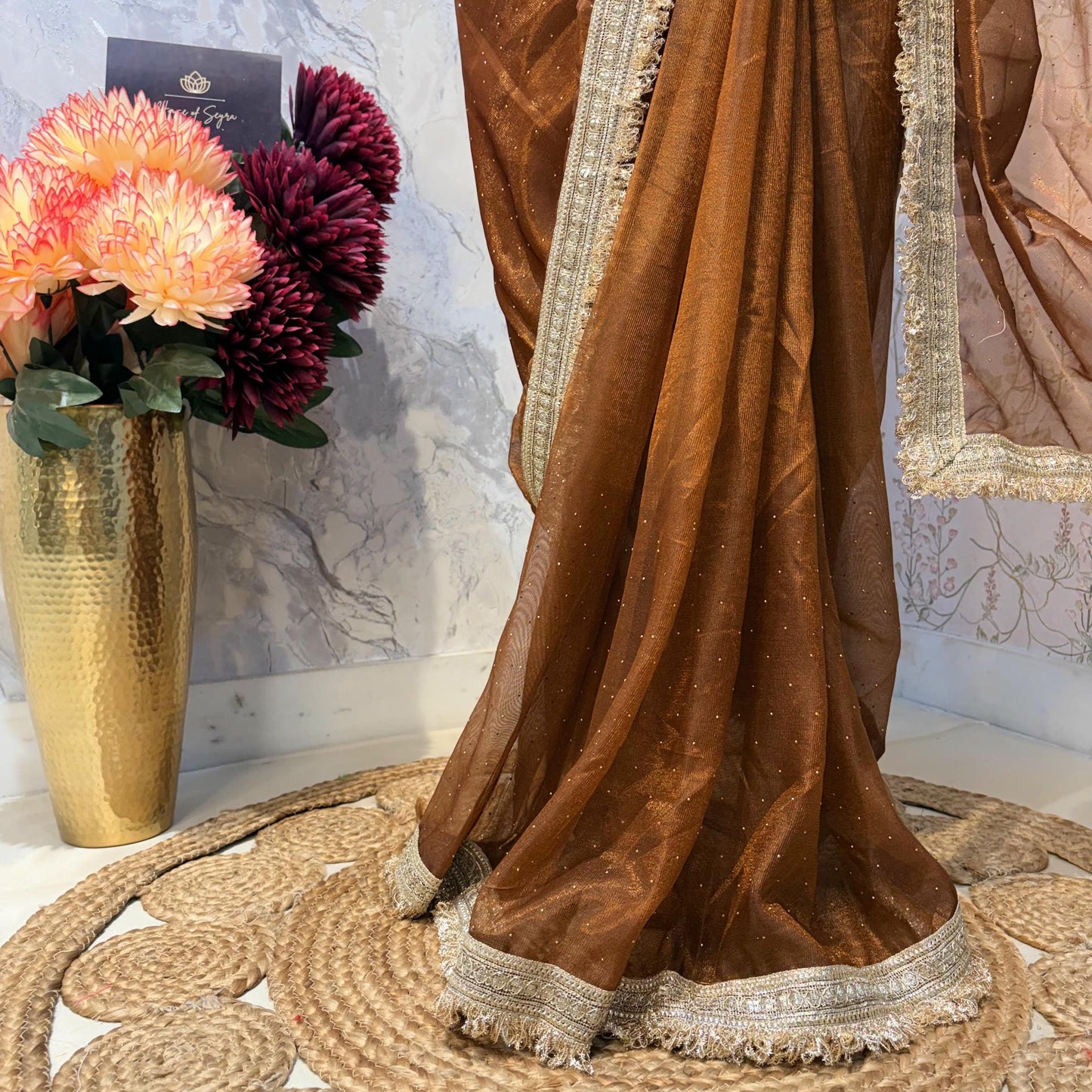 Zariya Tissue Saree (Bronze)