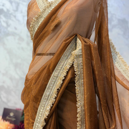 Zariya Tissue Saree (Bronze)