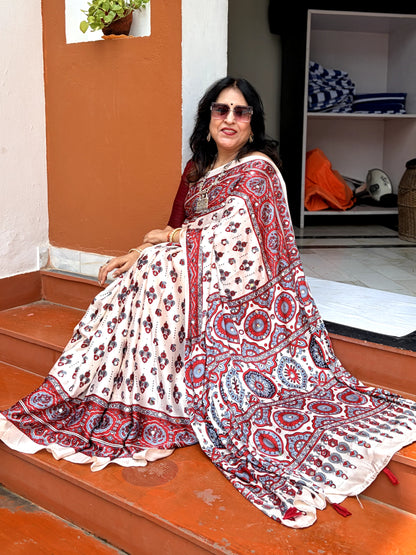 Padmashri Ajrakh Saree
