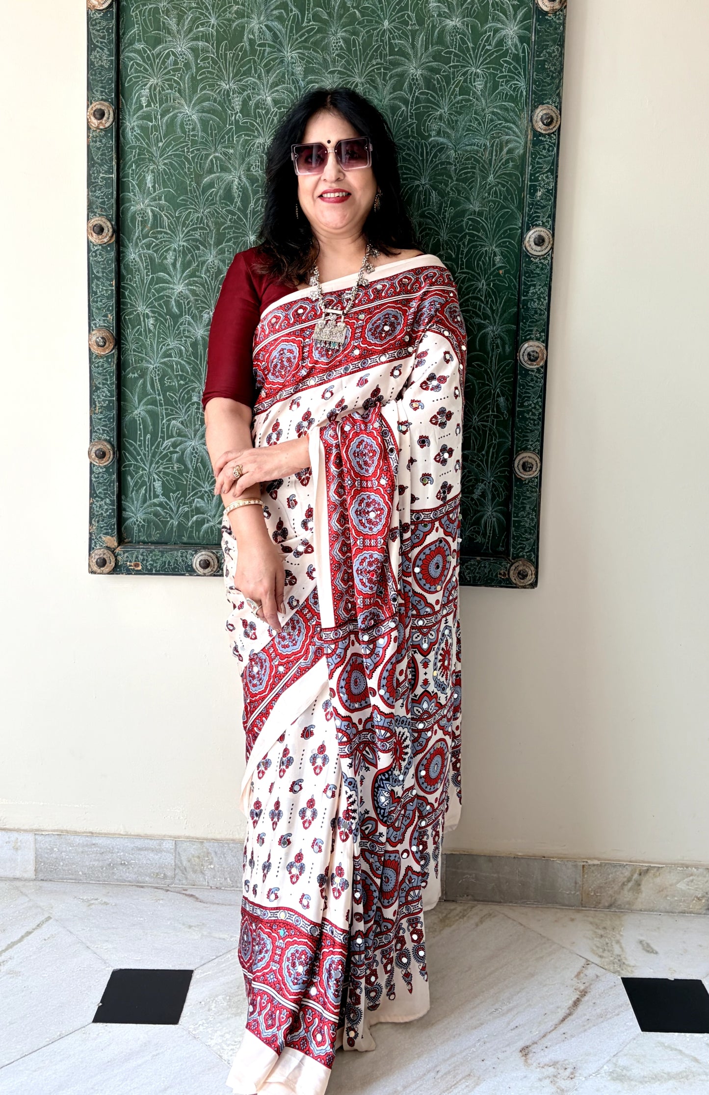 Padmashri Ajrakh Saree