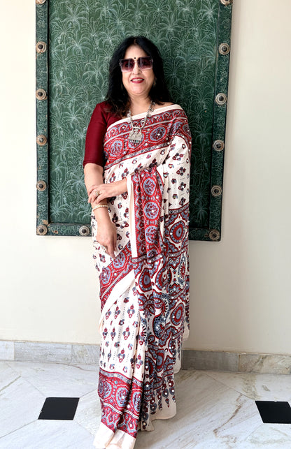 Padmashri Ajrakh Saree