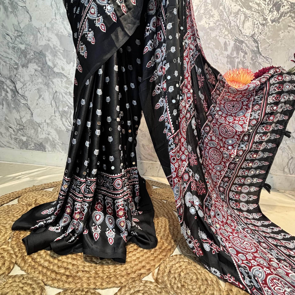 Rudra Ajrakh Saree