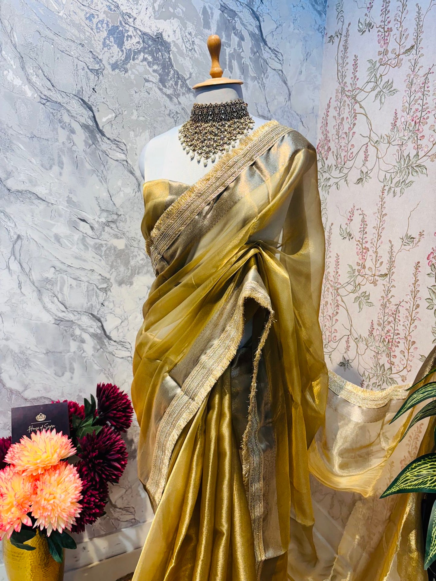 Zivah Tissue Saree (Gold)