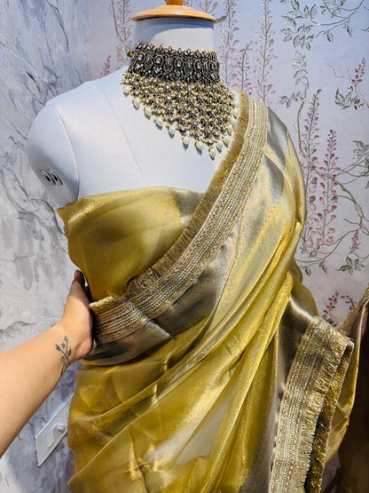Zivah Tissue Saree (Gold)