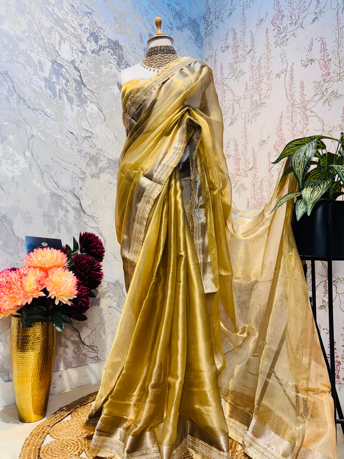 Zivah Tissue Saree (Gold)