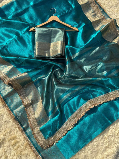 Maharani Banarasi Tissue Silk Saree – Peacock