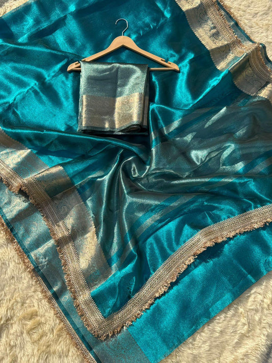 Maharani Banarasi Tissue Silk Saree – Peacock