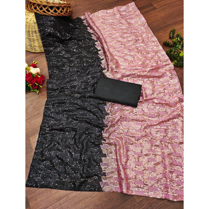 Noir Rosette Saree