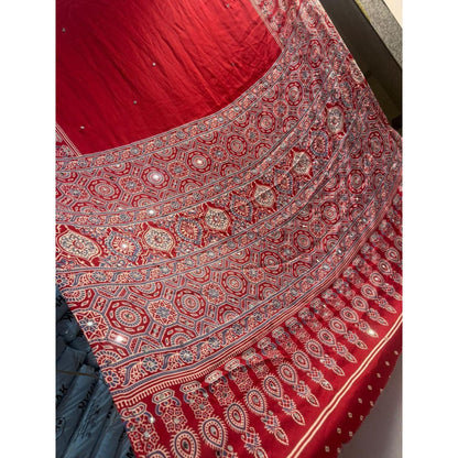 Rubaab Ajrakh Silk Saree