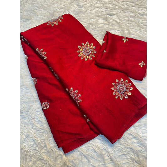 Ruby Starlight Saree