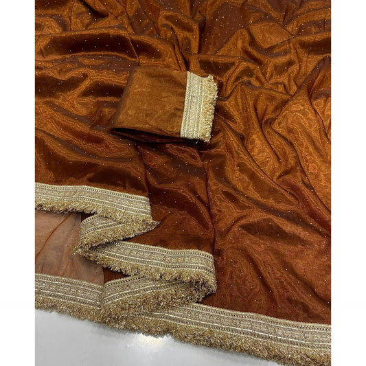 Zariya Tissue Saree (Bronze)