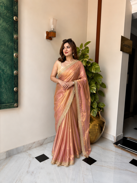 Zivah Tissue Saree (Plum)