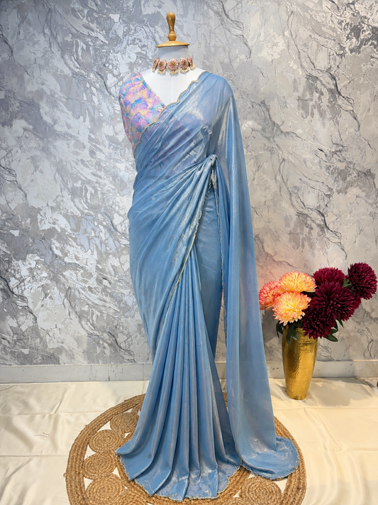 Kohinoor Tissue Saree (Ocean)
