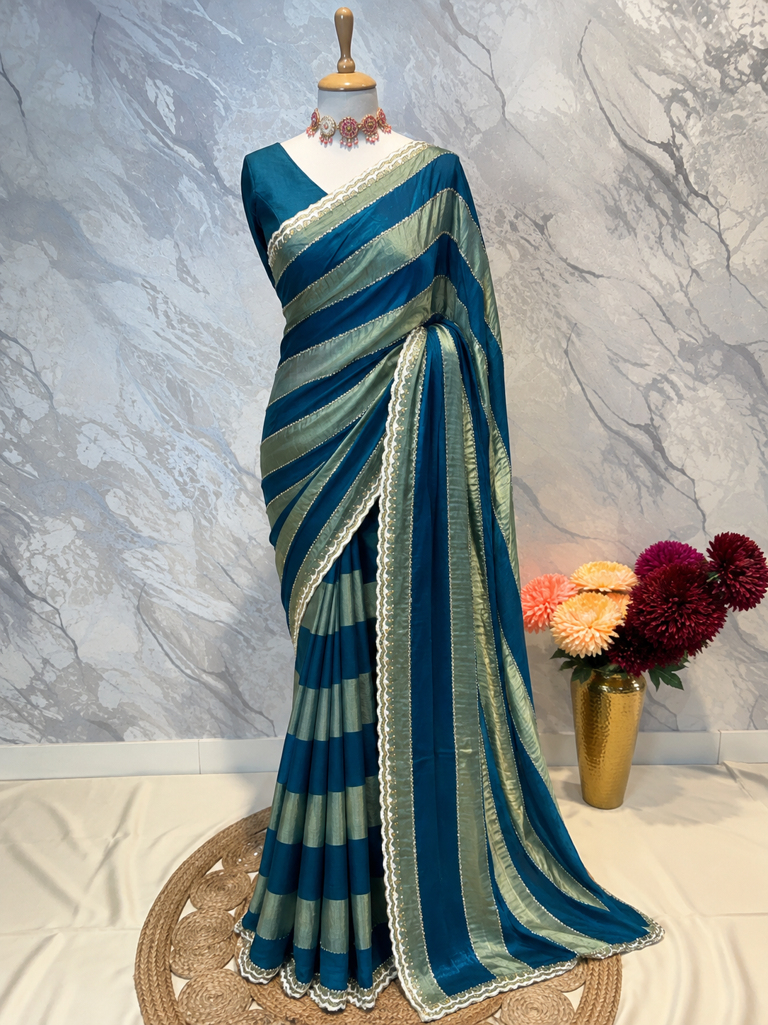 Blue Rhythm Saree
