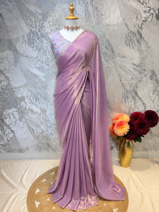 Kohinoor Tissue Saree (Purple)