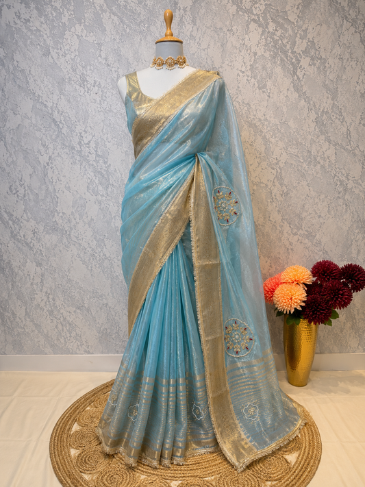 Aqua Amber Saree